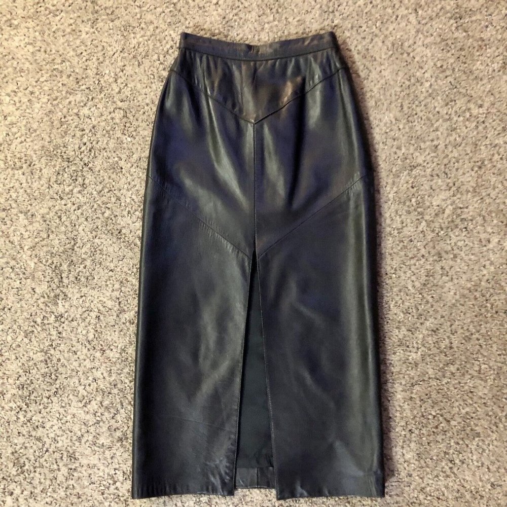 Siena Leather Skirt Womens 6 Used Black - Picture 3 of 16